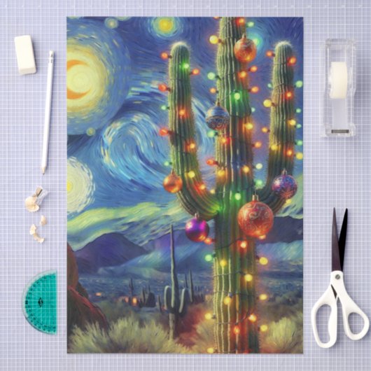 Weihnachtswüste Saguaro Cactus Decoupage Seidenpapier (Handwerk)