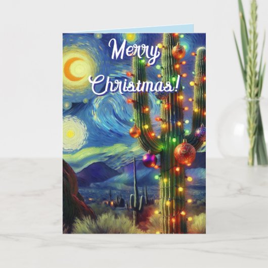 Weihnachtswüste Saguaro Cactus Holiday Card Karte (Vorderseite)