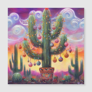 Weihnachtswüste Saguaro Kaktus Magnetkarte