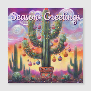 Weihnachtswüste Saguaro Kaktus Magnetkarte