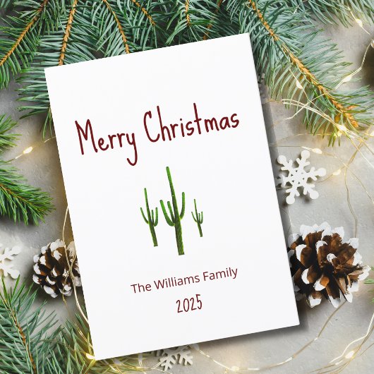 Weihnachtswüste Südwest-Saguaro-Kaktus Feiertagskarte