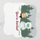 WeihnachtsYeti Einladung (Vorne/Hinten)