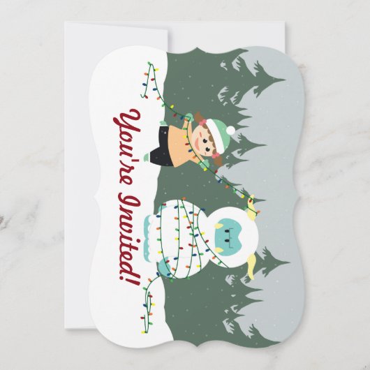 WeihnachtsYeti Einladung (Vorderseite)