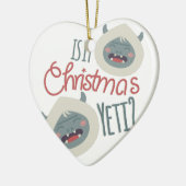 WeihnachtsYeti Keramik Ornament (Links)