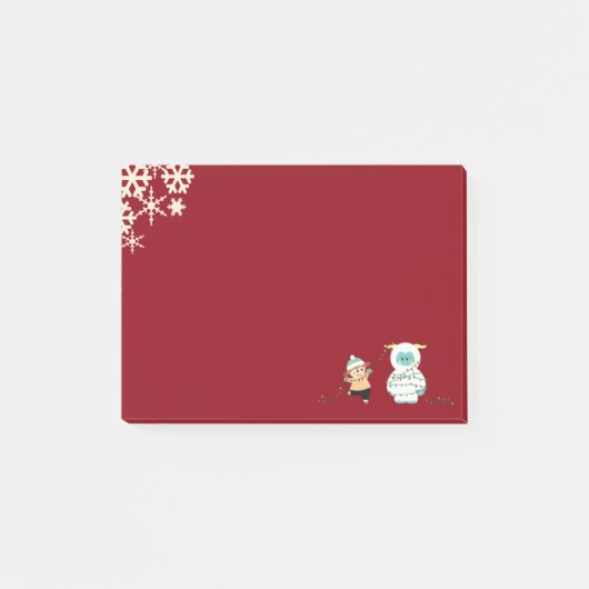 WeihnachtsYeti Post-it Klebezettel (Vorderseite)