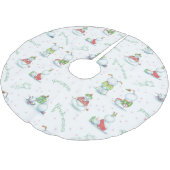 Weihnachtsyoga-Schneemannbaumrock Polyester Weihnachtsbaumdecke (Schrägansicht)