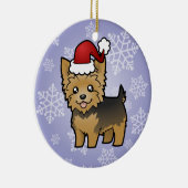 Weihnachtsyorkshire-Terrier (kurzes Haar kein Keramik Ornament (Rechts)