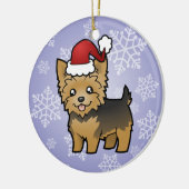 Weihnachtsyorkshire-Terrier (kurzes Haar kein Keramik Ornament (Links)