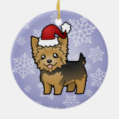 Weihnachtsyorkshire-Terrier (kurzes Haar kein Keramik Ornament (Hinten)