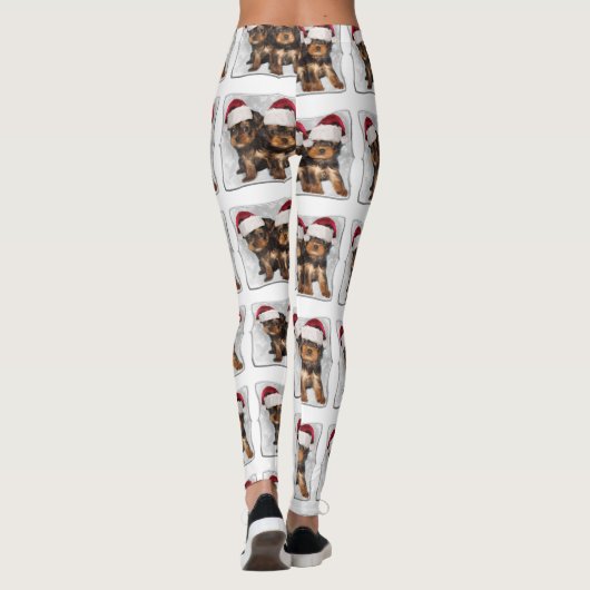 Weihnachtsyorkshire-Terriermodekunst-Leggings Leggings (Rückseite)