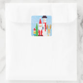 Weihnachtszahlen Quadratischer Aufkleber (Tasche)