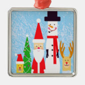 Weihnachtszahlen Silbernes Ornament (Vorne)