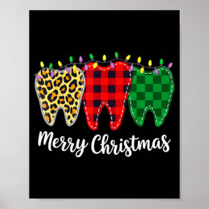 Weihnachtszahn Zahnarzt Dental Sofortzähne Leopar Poster
