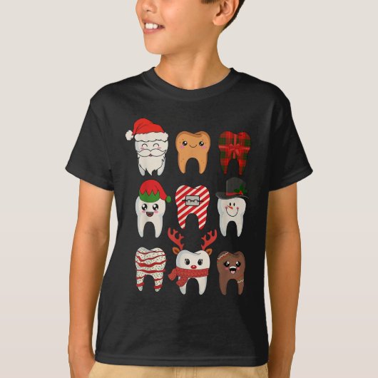 Weihnachtszähne Dentist Xmas Rentier Santa Squad T-Shirt (Vorderseite)