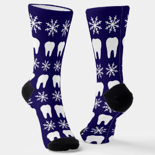 Weihnachtszähne und Schneeflocken Socken
