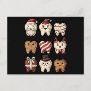 Weihnachtszähne Zahnarzt Santa Lebkuchen Zahnarzt Feiertagspostkarte