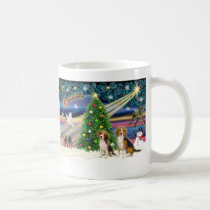 Weihnachtszauber Beagle-Paar Kaffeetasse