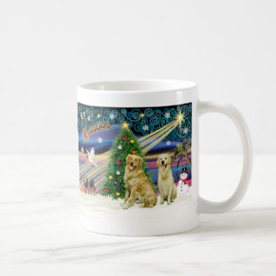 Weihnachtszauber Golden Retriever (zwei) Kaffeetasse
