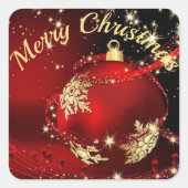 Weihnachtszauber in Red Card Umschlag Quadratischer Aufkleber (Vorderseite)