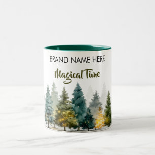 Weihnachtszauber-Tasse • Fügen Sie Ihren Markennam Zweifarbige Tasse