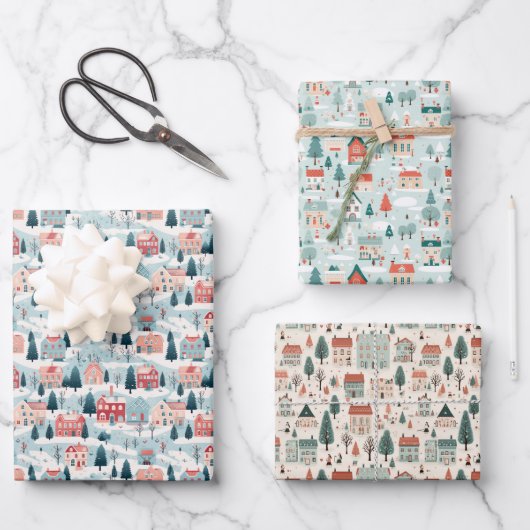 Weihnachtszauberpapier Geschenkpapier Set (Vorderseite)