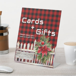 Weihnachtszaun Buffalo Plaid Karten & Geschenke Sockelschild