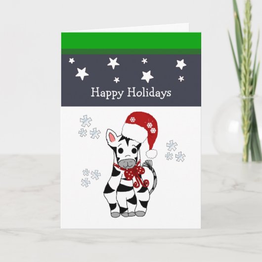 Weihnachtszebra Feiertagskarte (Vorderseite)