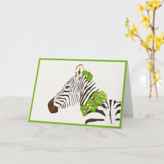 Weihnachtszebra Karte (Gelbe Blume)