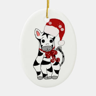 Weihnachtszebra Keramik Ornament