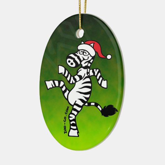 WeihnachtsZebra Keramik Ornament (Links)