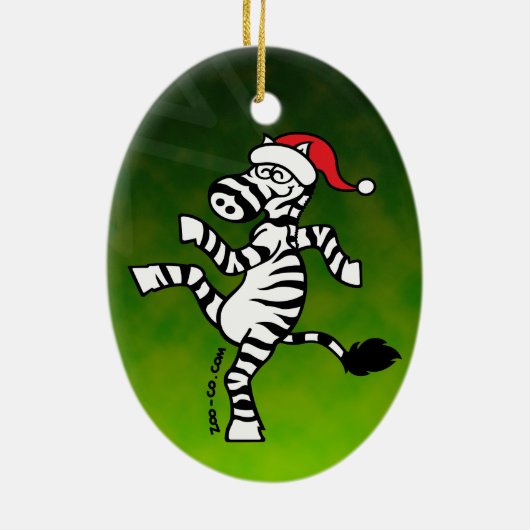 WeihnachtsZebra Keramik Ornament (Hinten)