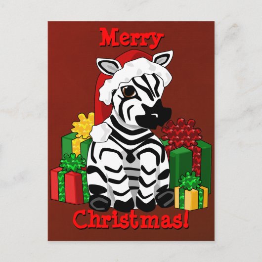 Weihnachtszebra-Postkarte Feiertagspostkarte (Vorderseite)