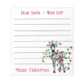 Weihnachtszebra, Weihnachtswunschliste des Weihnac Notizblock (Vorderseite)