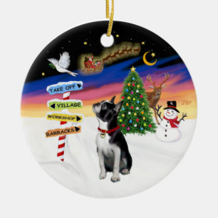 Weihnachtszeichen - Boston Terrier #3 Keramikornament