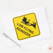 Weihnachtszeichen - Rentierflieger Quadratischer Aufkleber (Umschlag)