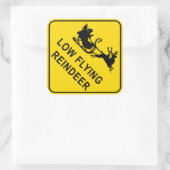 Weihnachtszeichen - Rentierflieger Quadratischer Aufkleber (Tasche)