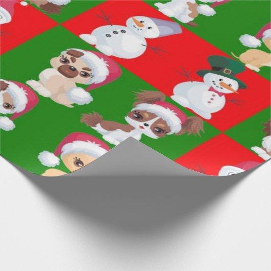 Weihnachtszeichen Wiederholung Muster Geschenkpapier (Ecke)