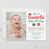 Weihnachtszeit 1. Geburtstag Einladung (Vorderseite)