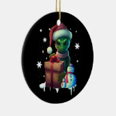 Weihnachtszeit Alien Santa Science Fiction Außenwe Keramik Ornament (Rechts)