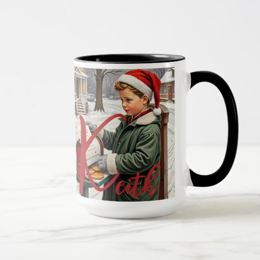 Weihnachtszeit Alphabet Anpassbare Tasse (Rechts)