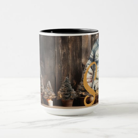 Weihnachtszeit Alphabet Anpassbare Tasse (Zentrum)