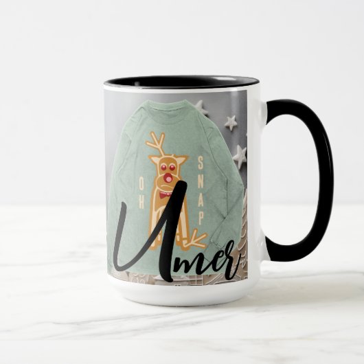 Weihnachtszeit Alphabet Anpassbare Tasse (Rechts)