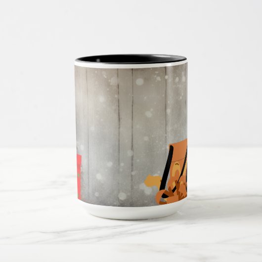 Weihnachtszeit Alphabet Anpassbare Tasse (Zentrum)