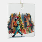 Weihnachtszeit am Arbeitsplatz Keramikornament (Rechts)