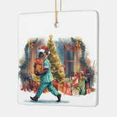 Weihnachtszeit am Arbeitsplatz Keramikornament (Links)