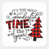 Weihnachtszeit am schönsten quadratischer aufkleber (Vorderseite)
