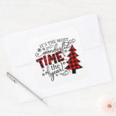 Weihnachtszeit am schönsten quadratischer aufkleber (Umschlag)