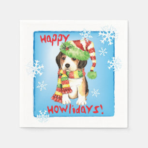 Weihnachtszeit-Beagle Serviette
