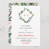 Weihnachtszeit-Blätter| Winterhochzeit Einladung (Vorne/Hinten)