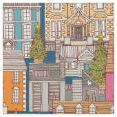 Weihnachtszeit blauer Multi Stoff (Nahaufnahme)